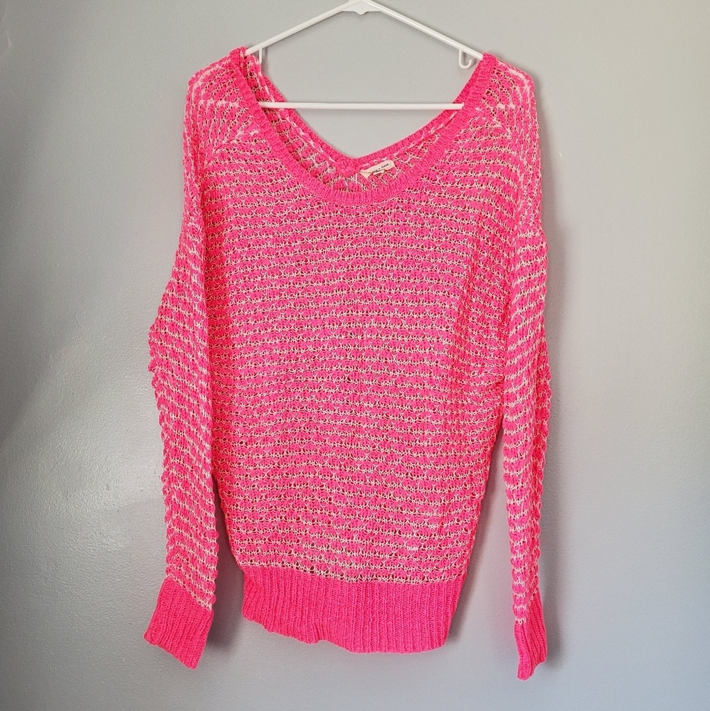 Urban outfitters silence + noise neon pink sweater